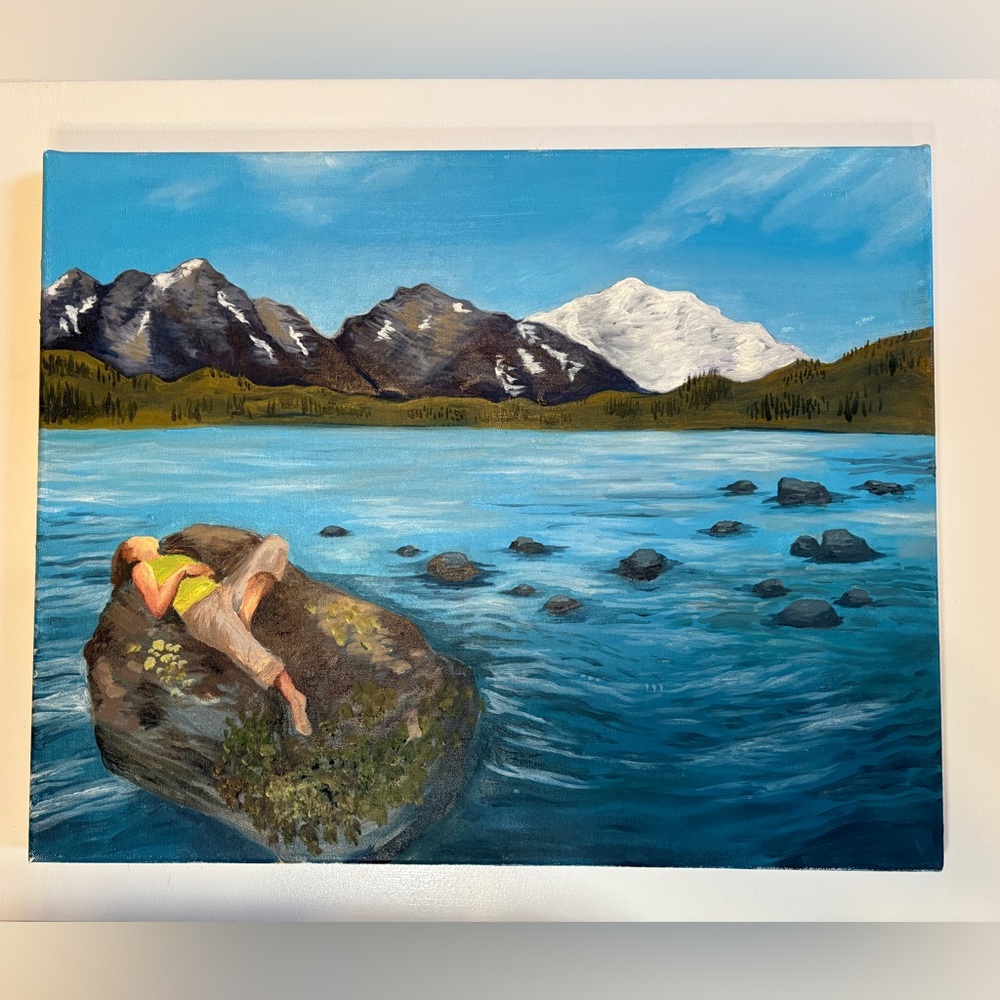 “Donner” Mountain Lake Landscape Painting~Oil on Canvas